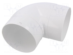 Round elbow bend; white; ABS; Ø100mm; 90°