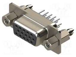 Connector: D-Sub HD; PIN: 15; socket; female; straight; THT; MHDD
