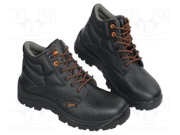 Boots; Size: 43; black; leather; slip,perforation,impact; EASY