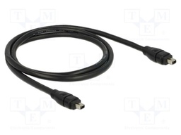 Cable; FireWire 4pin plug,both sides; 1m; black; Øcable: 5.5mm