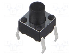 Microswitch TACT; SPST; Pos: 2; 0.05A/12VDC; THT; 1.57N; 6x6x3.5mm