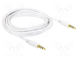 Cable; Jack 3,5mm 4pin plug,both sides; 2m; Plating: gold-plated
