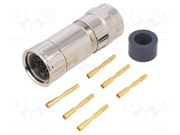 Connector: M23; plug; PIN: 6; female; crimped; for cable; straight