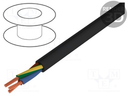 Wire; H05RR-F,OW; stranded; Cu; 5G2,5mm2; rubber; black; 300/500V
