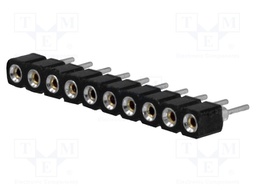 Socket; pin strips; female; PIN: 10; turned contacts; straight