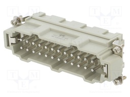 Connector: HDC; male; HE; PIN: 24; 24+PE; size 8; 16A; 500V; for cable