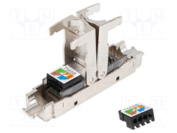 RJ 45 coupler; silver; Cat: 6; on cable; -25÷68°C; without tools