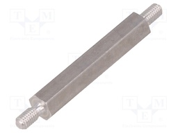 Screwed spacer sleeve; 30mm; Ext.thread: M3; hexagonal; aluminium