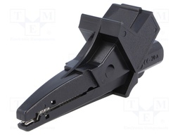 Crocodile clip; 12A; 600VDC; black; Grip capac: max.20mm