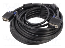 Cable; D-Sub 15pin plug,both sides; 20m; black; 28AWG; black