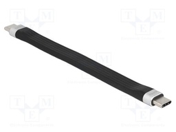 Cable; USB C plug,both sides; 0.13m; black; 10Gbps; 3A