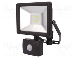 Lamp: LED flood light; 6500(typ)K; IP44; Body: black; 20W; 230VAC