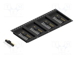 Connector: pin strips; pin header; male; PIN: 8; 2.54mm; SMT; 1x8