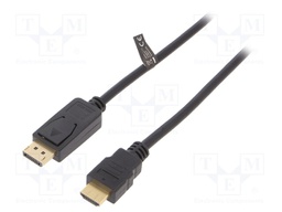 Cable; DisplayPort 1.2; DisplayPort plug,HDMI plug; 2m; black