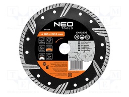 Cutting diamond wheel; Ø: 180mm; turbo; Holder: assembly hole