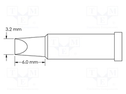 Soldering Tip, 60° Chisel/Power, 3.2 x 6 mm, Soldering Station