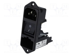 Connector: AC supply; socket; male; 10A; 250VAC; IEC 60320