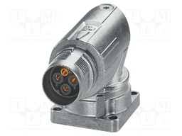 Connector: M17; socket; M17 PRO; PIN: 4; 630V; 25A; IP67; 3+PE; angled