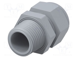 Cable gland; without nut; NPT1/2"; IP68; Mat: polyamide; grey