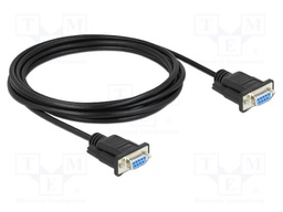 Cable; D-Sub 9pin socket,both sides; PVC; Len: 3m; black
