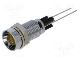 Indicator: LED; recessed; Cutout: Ø8mm; for PCB; brass; ØLED: 5mm