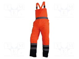 Dungarees; Size: XXL; orange-navy blue; on suspenders,warning