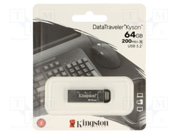 Pendrive; USB 3.2 Gen 1; 64GB; R: 200MB/s; W: 60MB/s; silver; USB A