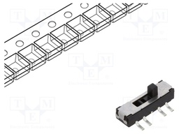 Switch: slide; Pos: 3; DP3T; 0.3A/6VDC; ON-ON-ON; Mounting: SMT