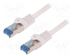 Patch cord; S/FTP; 6a; stranded; Cu; LSZH; white; 10m; 26AWG
