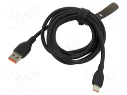 Cable; High Speed,USB 2.0; USB A plug,USB C plug; 2m; black; 100W