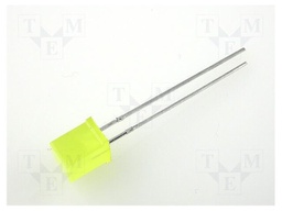 LED; square; 5x5mm; yellow; 3mcd; 110°; Front: flat; 20mA; 2.1÷2.5V