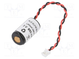 Battery: lithium; 3V; 1/2AA,1/2R6; connectors; Ø14.5x26mm; 850mAh