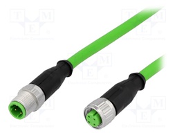 Cable: for sensors/automation; PIN: 4; M12-M12; D code-Ethernet