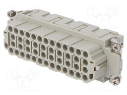 Connector: HDC; contact insert; female; DEE; PIN: 46; 46+PE; crimped