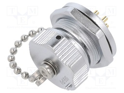 WY16; socket; male; PIN: 4; IP67; 15A; soldering; 500V; 2mm2; 14AWG