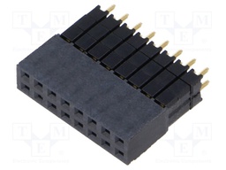 Connector: pin strips; male; PIN: 16; 2.54mm; gold-plated; THT