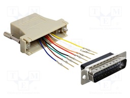 Adapter; D-Sub 25pin plug,RJ45 socket; grey