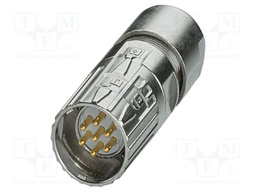 Connector: M23; plug; PIN: 7; soldering; straight; M23 PRO; 20A; 300V