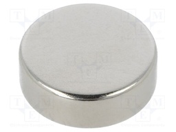 Magnet: permanent; neodymium; 37N; Ø: 15mm; H: 5mm