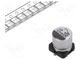 Capacitor: electrolytic; SMD; 4.7uF; 50VDC; 5x5x5.3mm; ±20%; 2000h
