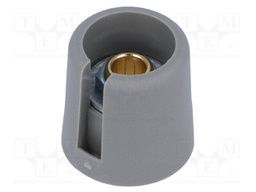 Knob; with pointer; polyamide; Shaft d: 6.35mm; Ø16x16mm; grey