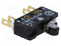 Microswitch SNAP ACTION; with lever (with roller); 2.5A/250VAC