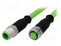 Cable: for sensors/automation; PIN: 4; M12-M12; D code-Ethernet