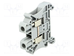 Splice terminal: rail; 0.2÷6mm2; ways: 1; terminals: 2; grey; 57A