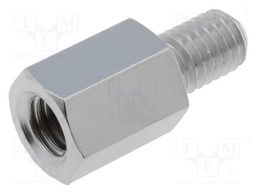 Screwed spacer sleeve; Int.thread: M5; 10mm; Ext.thread: M5; brass