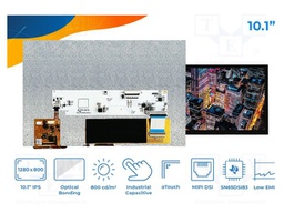Display: TFT; 10.1"; 1280x800; Illumin: LED; RGB; 800cd/m2; 5VDC