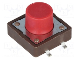 Microswitch TACT; SPST-NO; Pos: 2; 0.05A/12VDC; SMT; none; 2.6N