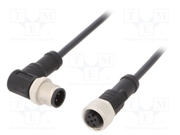 Cable: for sensors/automation; PIN: 4; M12-M12; 1m; plug; plug; 250V