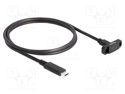 Cable; USB 3.2 Gen 2; USB C socket,USB C plug; 1m; black; 10Gbps