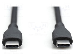 Cable; USB 2.0; USB C plug,both sides; nickel plated; 2m; black